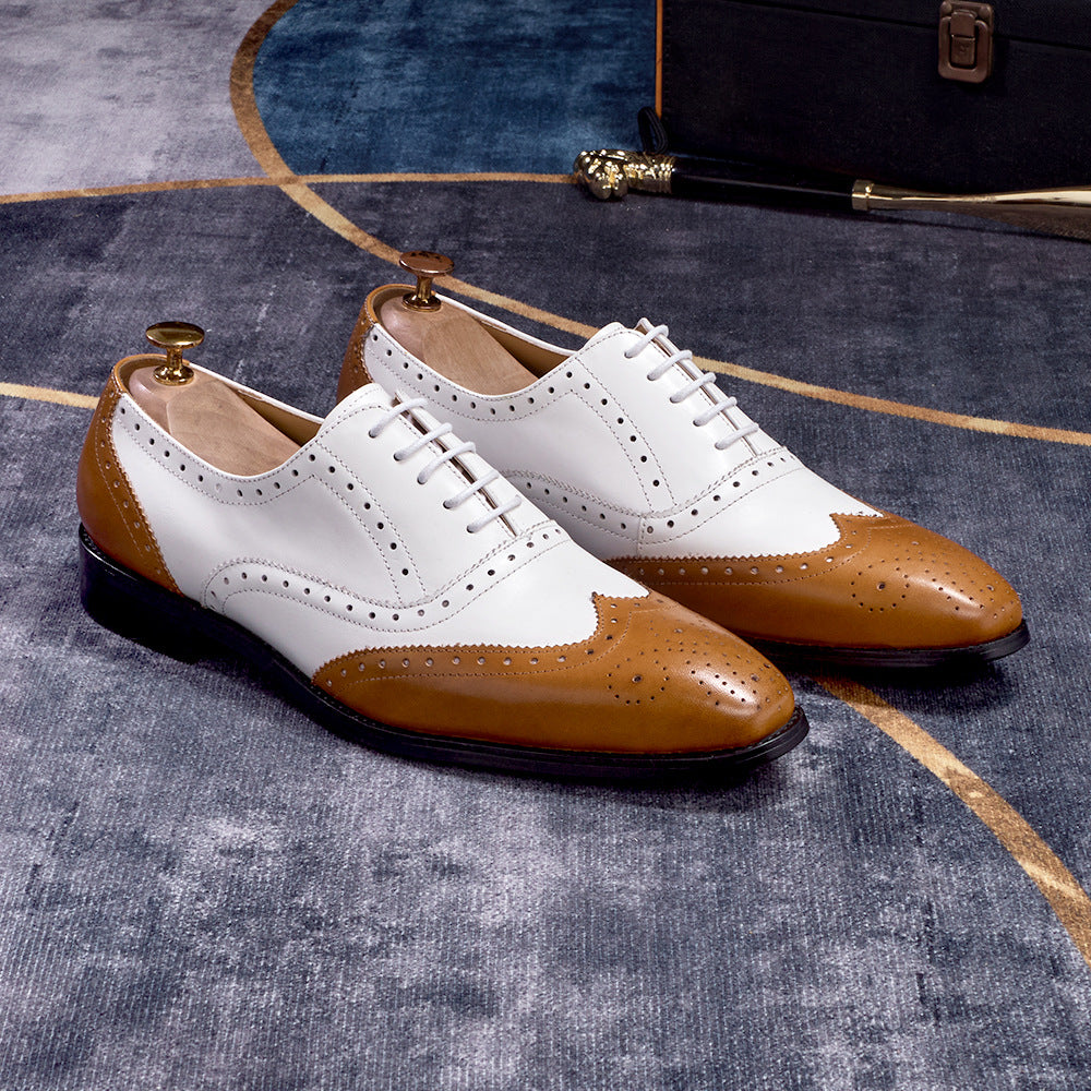 Brogues européennes et américaines pour hommes d'affaires et occasionnels portant des orteils pointus