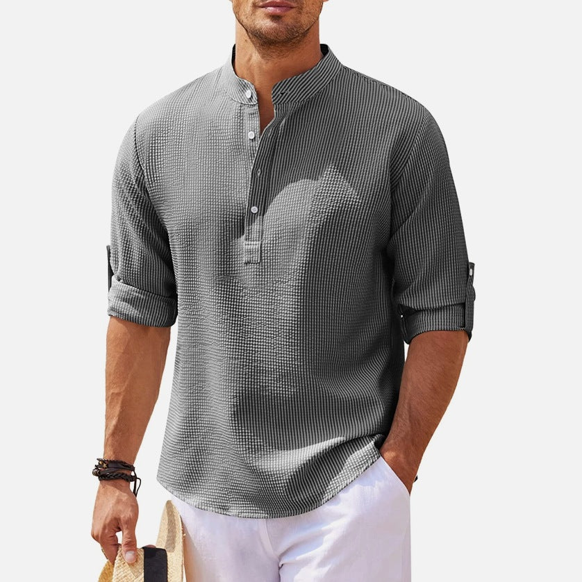 Chemise Homme Bouton Cuffed Down Collar