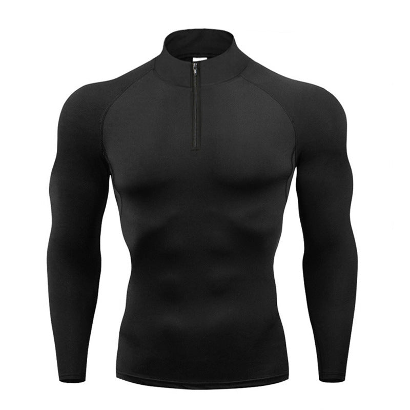 Tee-shirt zippé pour homme en couleur solide Et courir