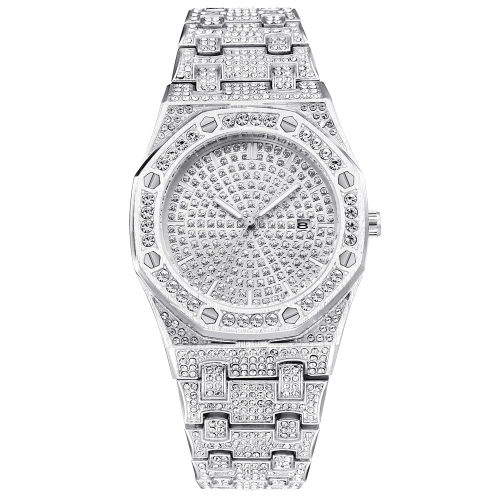 Montre quartz en alliage d'acier de mode