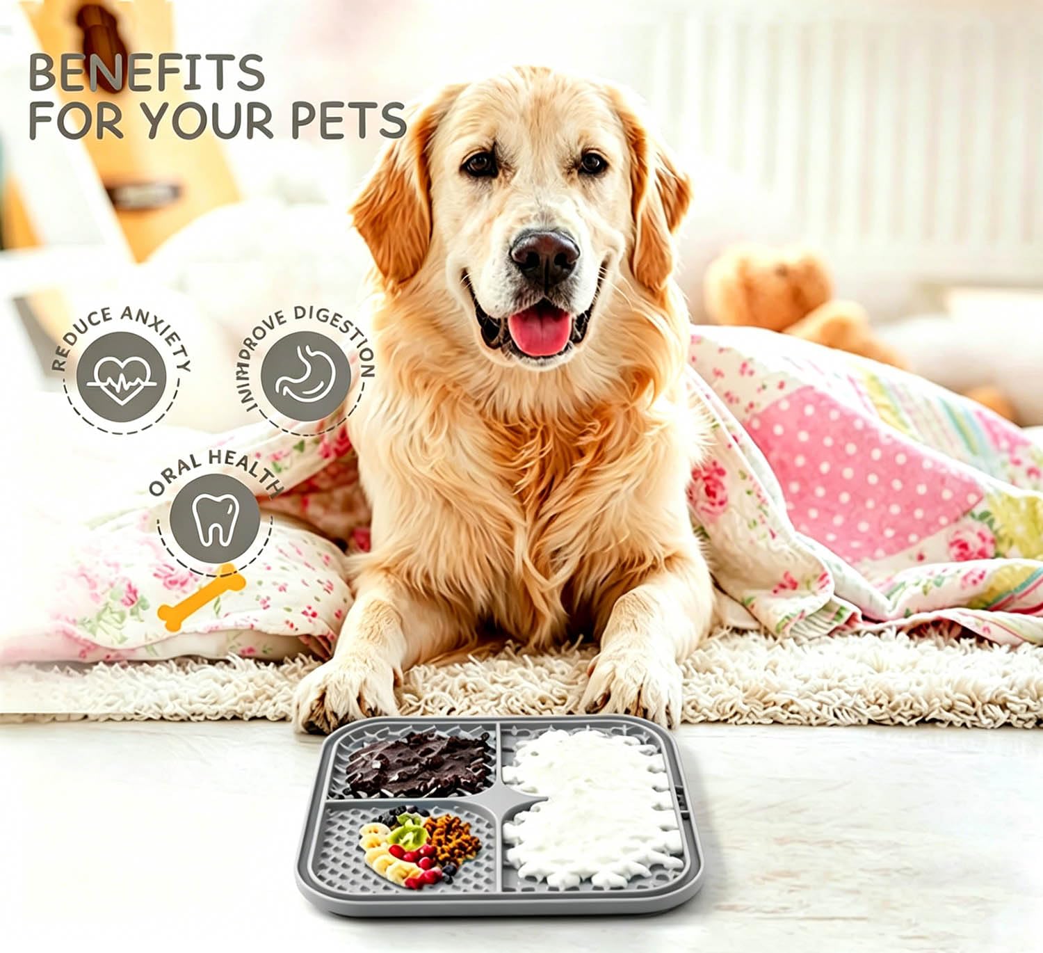 Tapis pour chiens et chats avec coupes d'aspiration