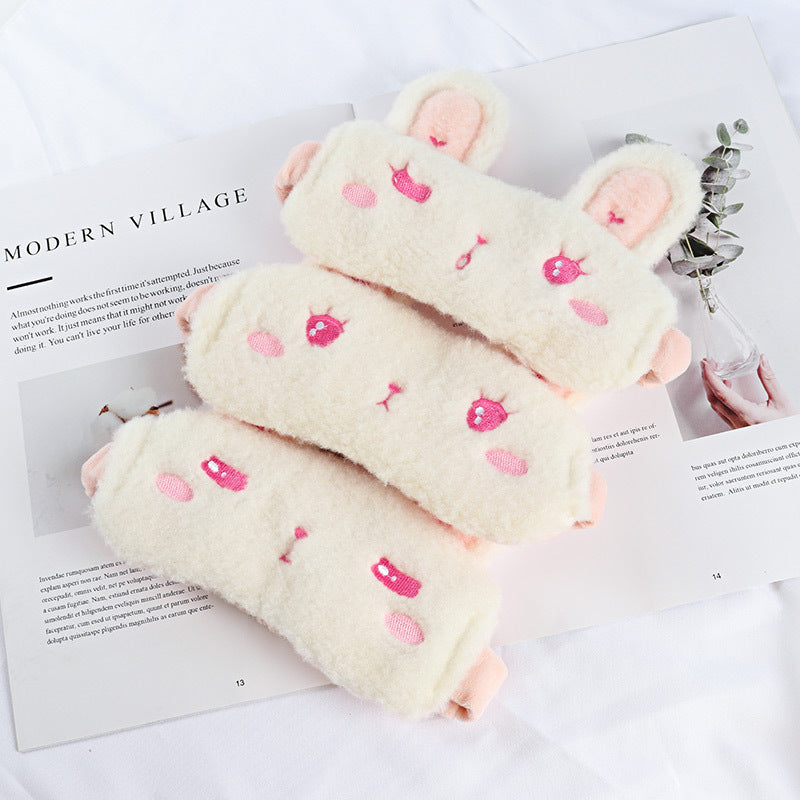 En peluche douce et mignon bande de cheveux Girly Coeur Shading Bunny Eye Masque