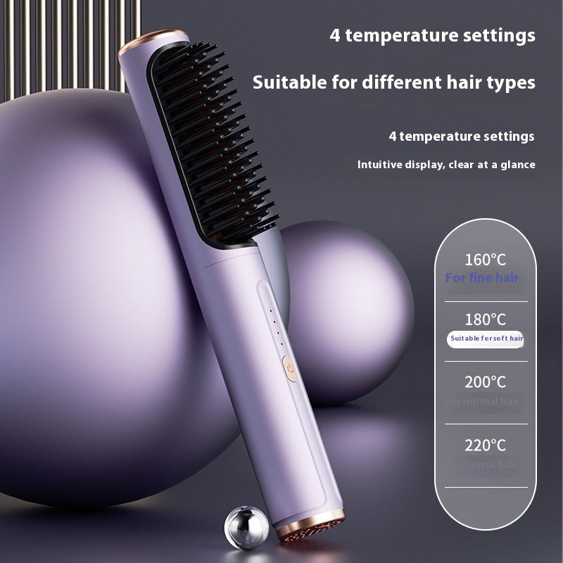 L'anion de peigne droit sans fil ne blesse pas les cheveux Portable pour le curling ou le lissage
