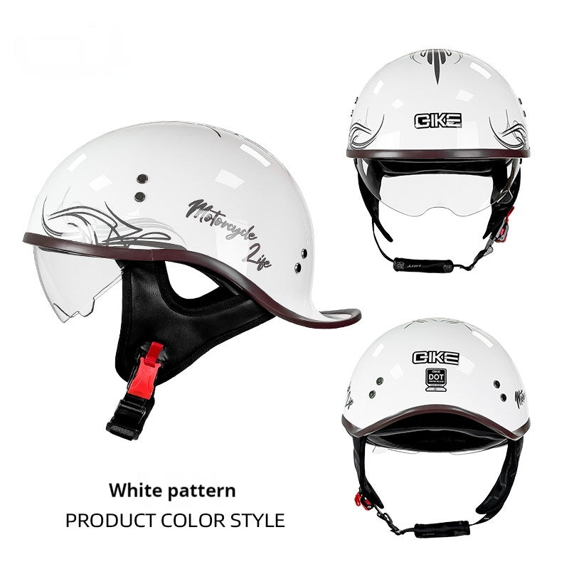 Électrique vélo rétro moto Rocker Tail Half Casque