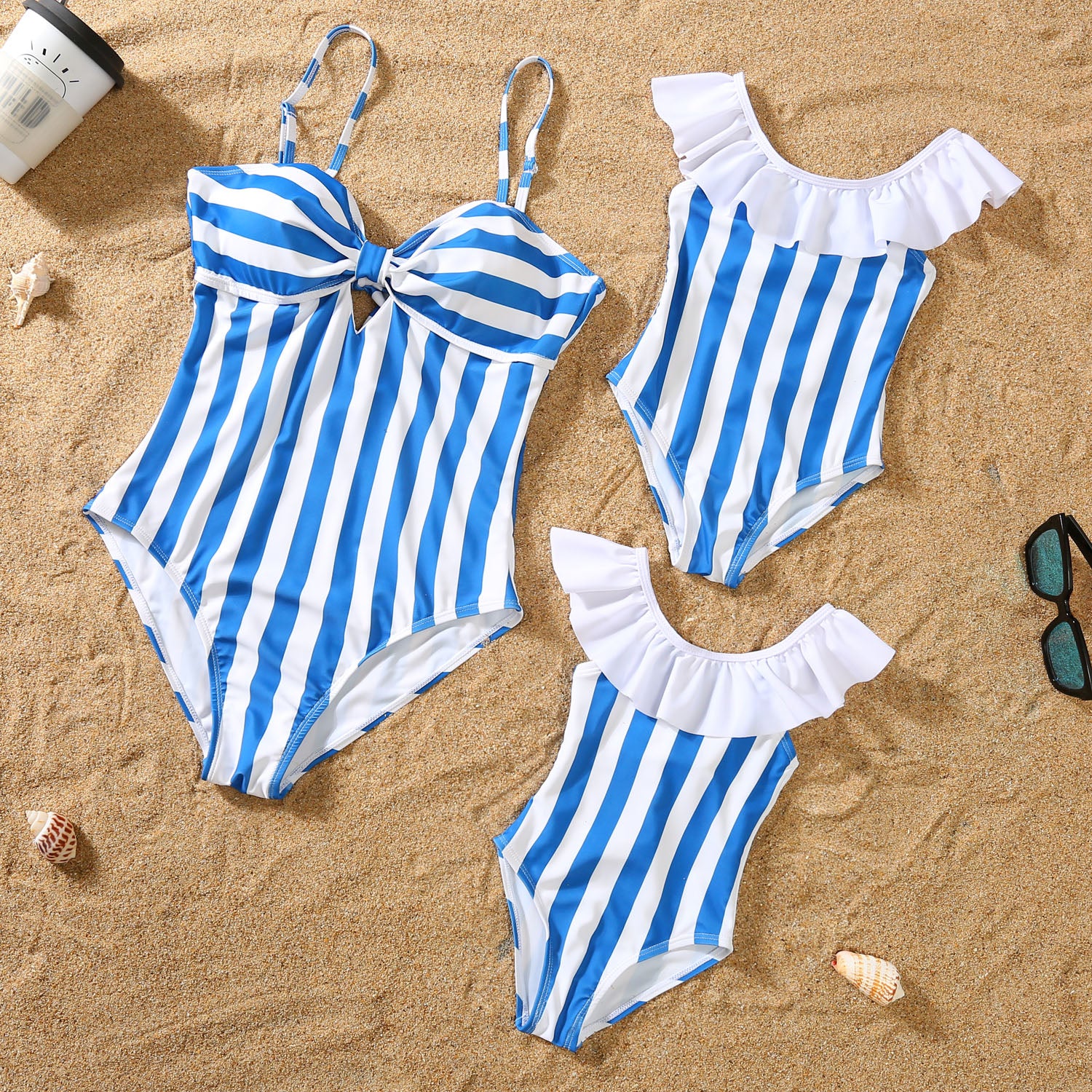 Maillot de bain Bikini bleu et blanc