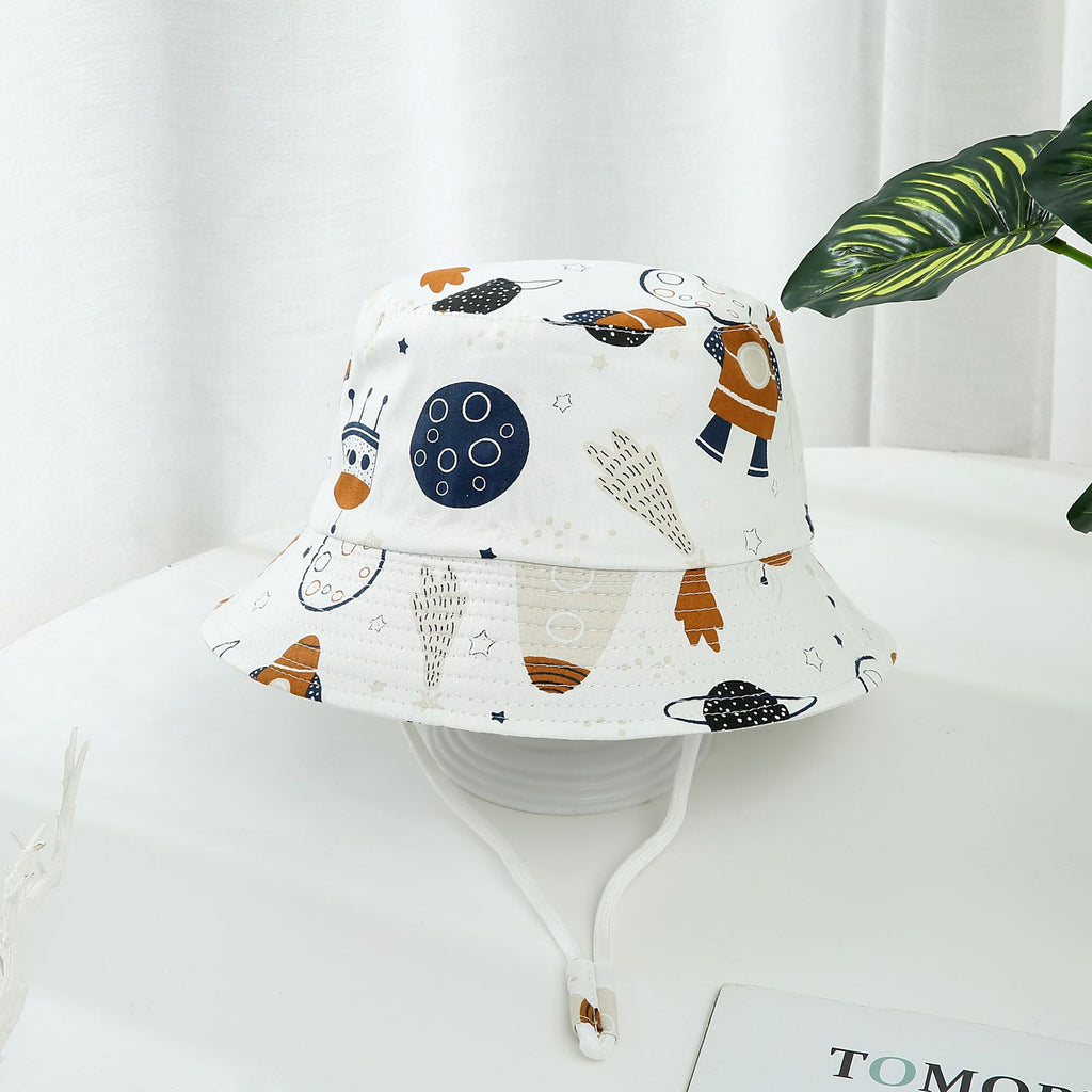 Enfants imprimé Dinosaur Bucket Sun Hat Big Brim Boy Girl Hat