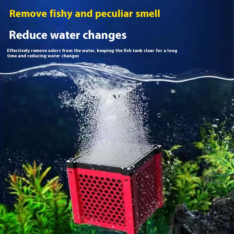 Poisson réservoir de purification de l'eau Cube activé carbone matériau Honeycomb