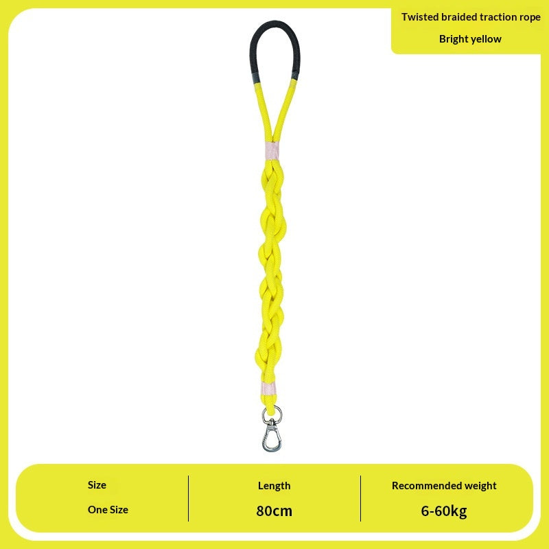 Tissu de chien fabriqué à la main Leash polyester fibre jaune