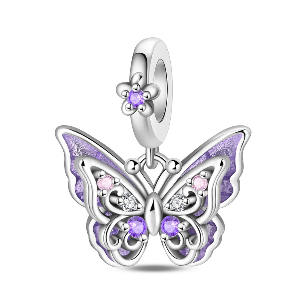 Bracelet de bricolage en cuivre plaqué argent perlé et pendentif