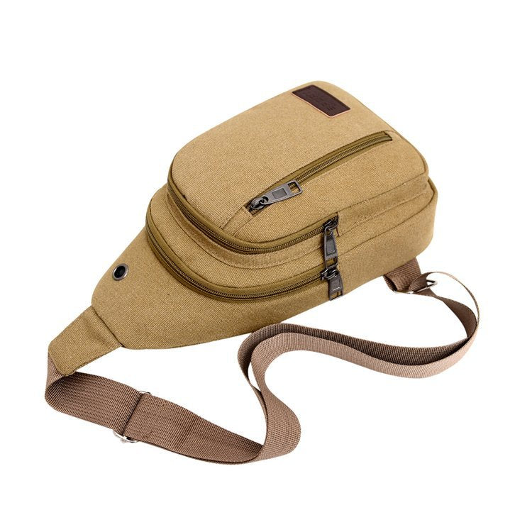 Coiffure de couleur solide Toile Homme Poitrine Crossbody Sac Épaule simple