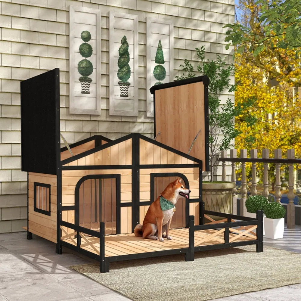 Maison de chien- Bois naturel