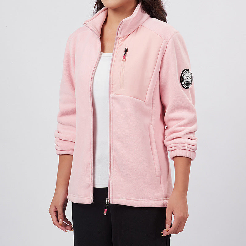 Veste polaire du couple avec un collier debout