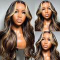 Mettre en évidence Ombre Dentelle Front Wavy Dentelle Perruque sans colle