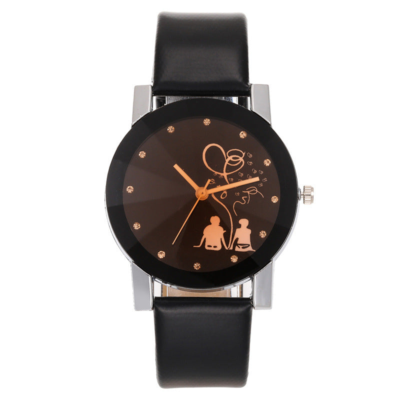 Couple Quartz Trendy Ceinture élégante et brillante montre féminine élégante