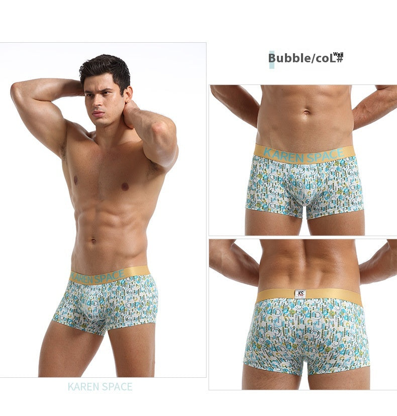 Boxers de mode en soie glacée imprimés