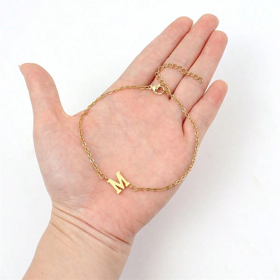 Cadeau Anklet simple initial pour les filles et les amis