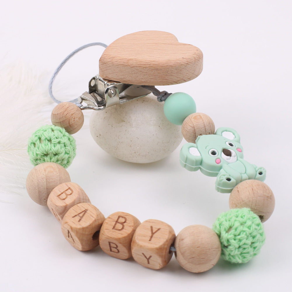 Baby Products Clip à chaîne en bois de hêtre apaisant