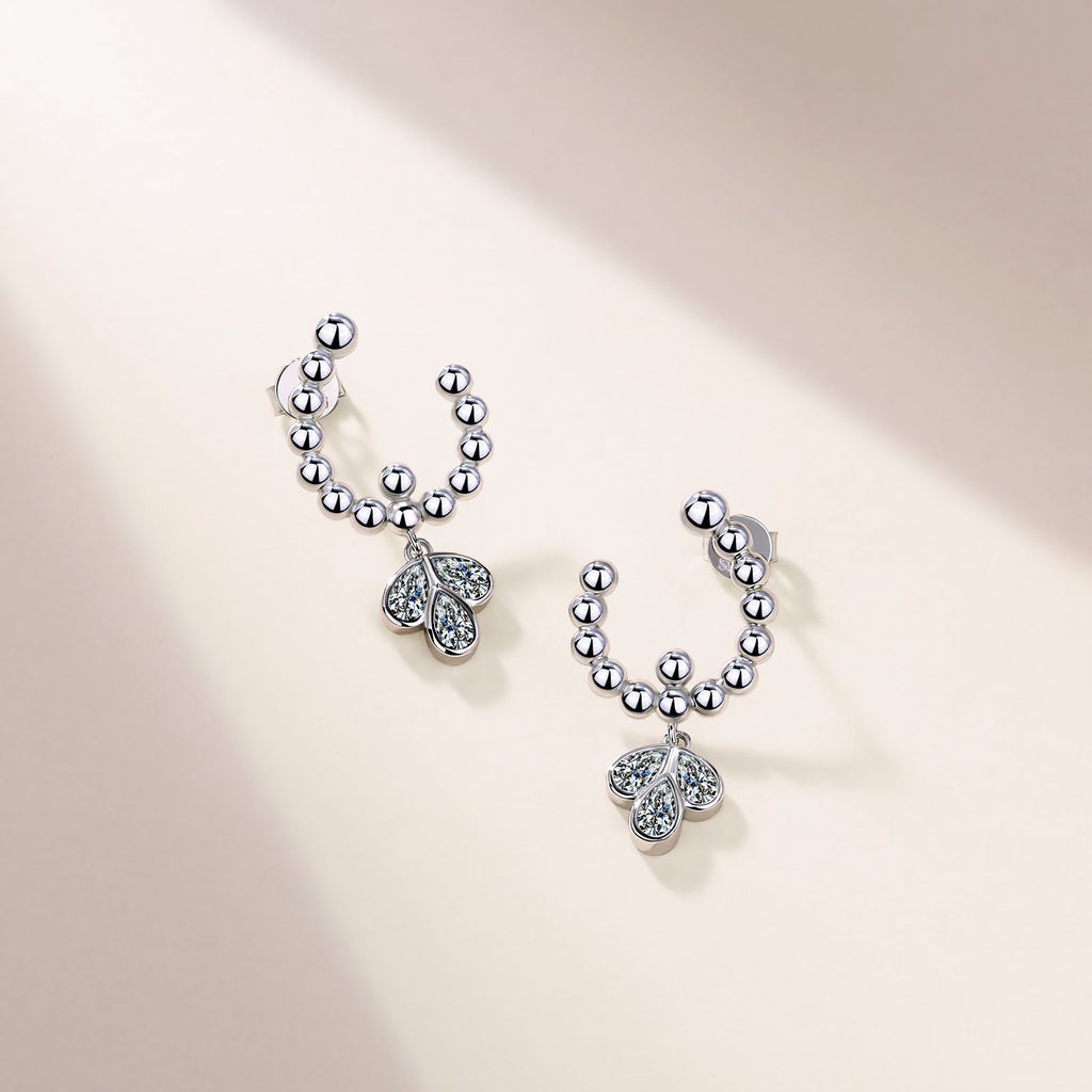 S925 Boucles d'oreilles perlées en argent sterling
