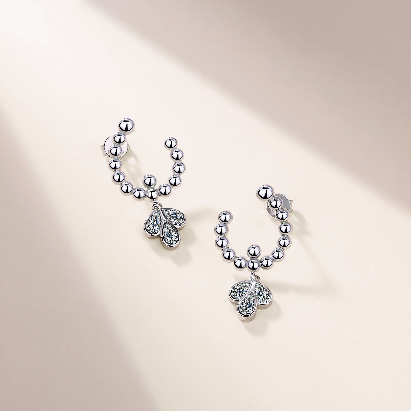 S925 Boucles d'oreilles perlées en argent sterling