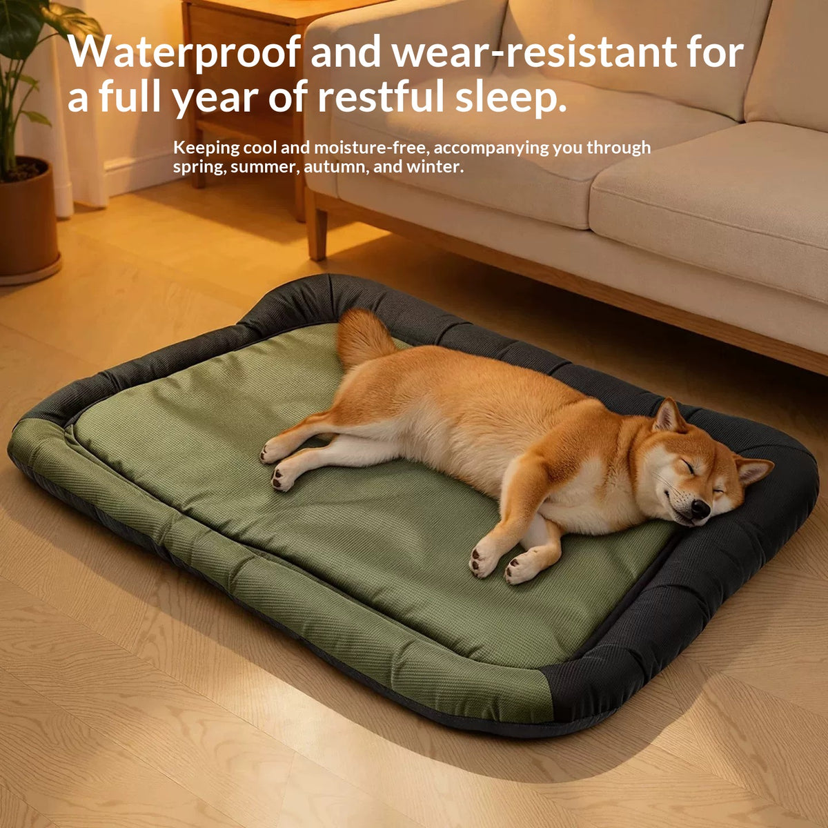 Lit pour animaux verts de l'Armée