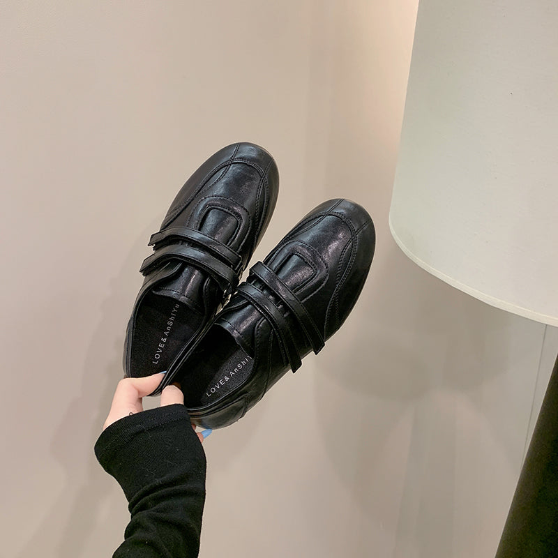 College Style Plat Chaussures en cuir Femmes Printemps Rond Toe Versatile Mary Jane Simple Chaussures F