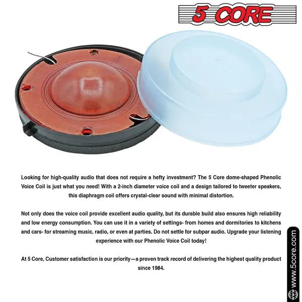 5 Core Voice Coil Diaphragme ? Phénolique 2" Voice Coils ? Pour le pilote du cor à compression - DP 2