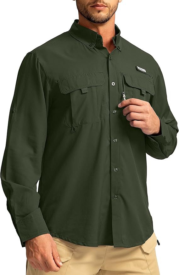 Men's long-sleeved collared shirt