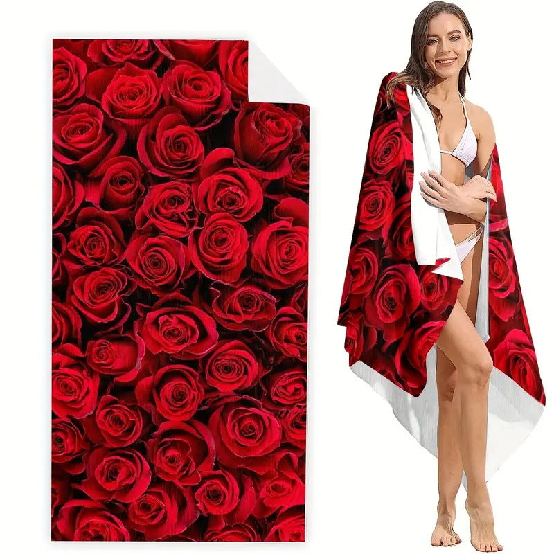 Serviette de plage en microfibre impression créative