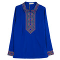T-shirt blanc à manches longues style Uyghur