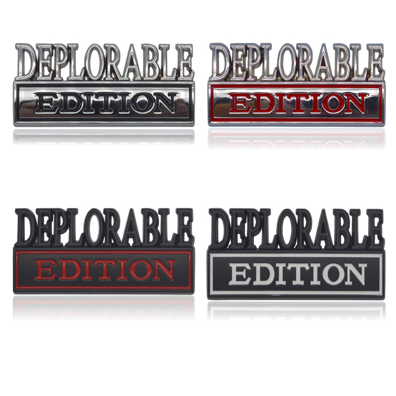 2pcs Depllorable Edition Emblems