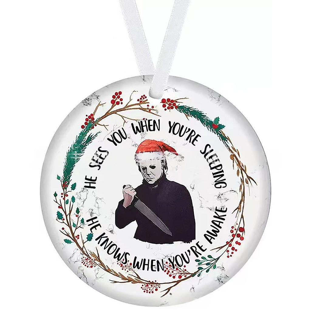 Arrivée Amazon Round Pendentif de Noël en céramique