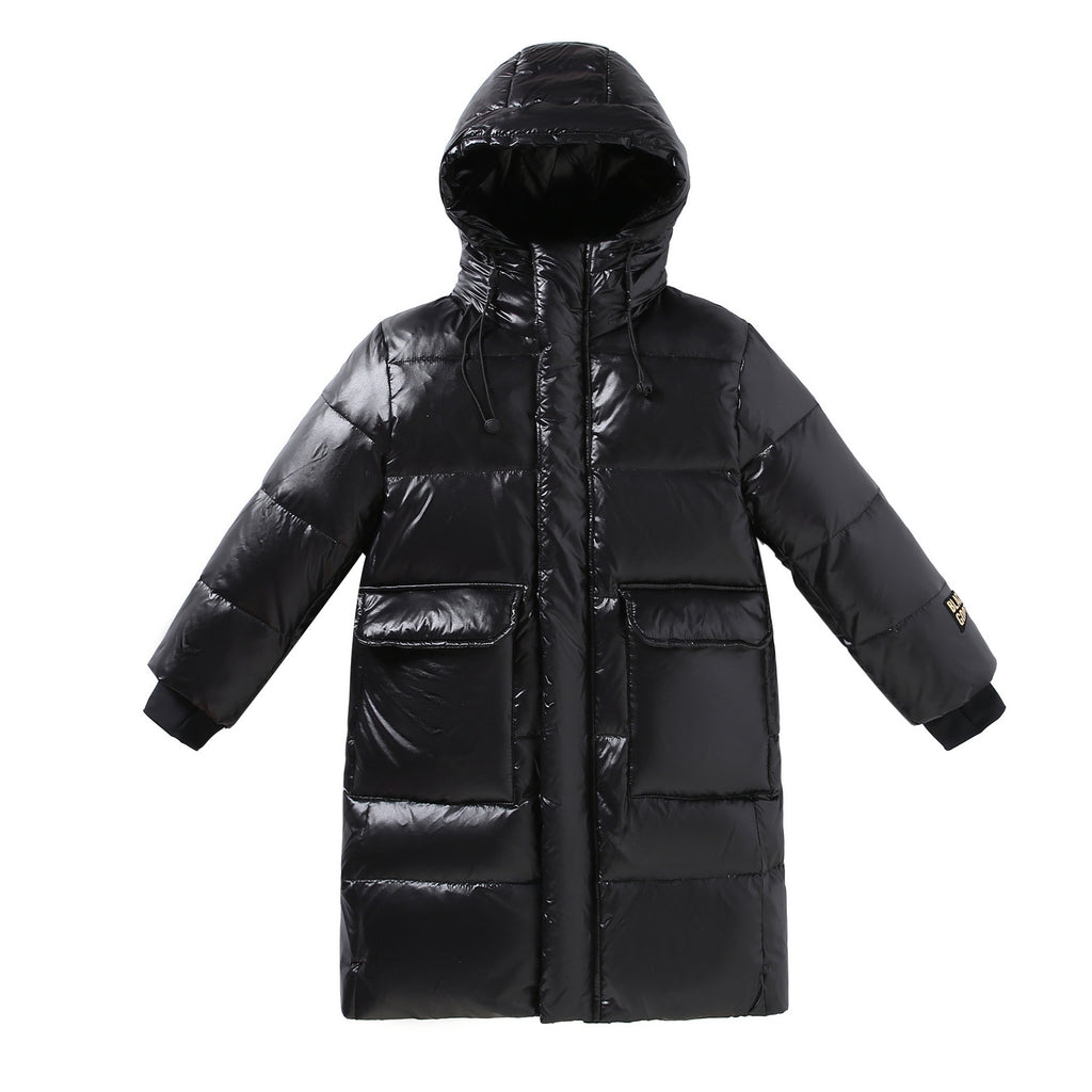 Down Jacket Boy's Long Overfashionable Knee Western Style