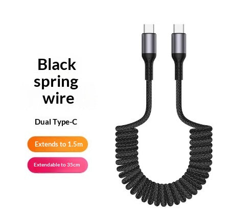 Câble de recharge de téléphone mobile de stockage rétractable à ressort