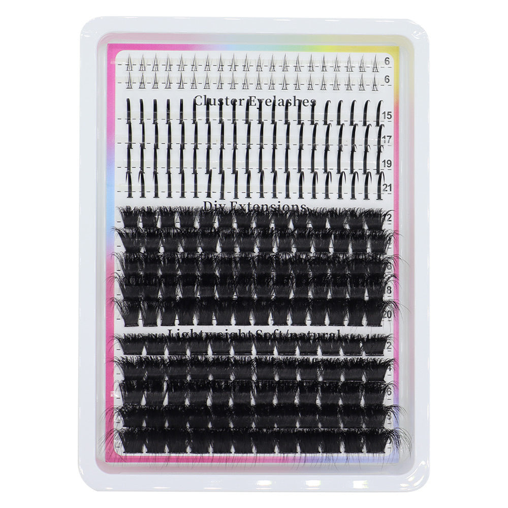Faux cils segmentés de style féodal et mal emballés