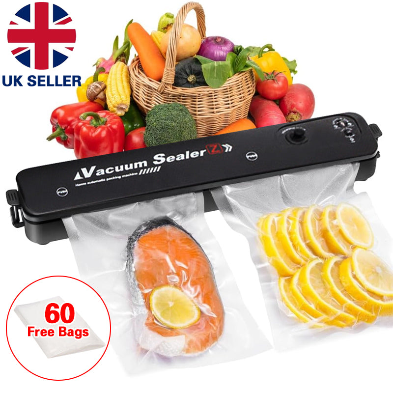 Aspirateur Food Sealer Automatic Sealer Machine de pack sec à sec avec 60 sacs UK