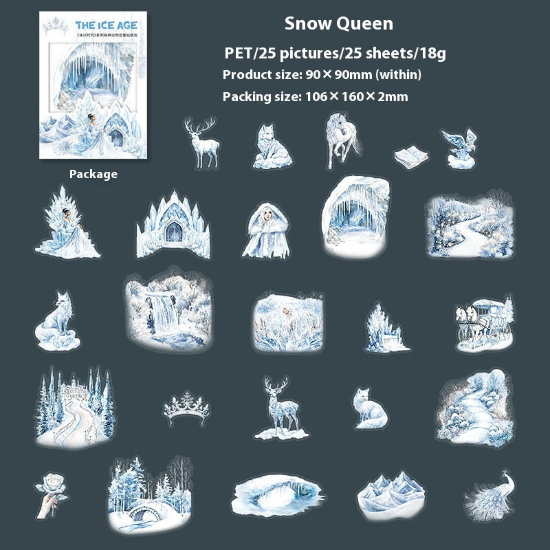 Belle journée d'hiver animal paysager PET Sticker Bag