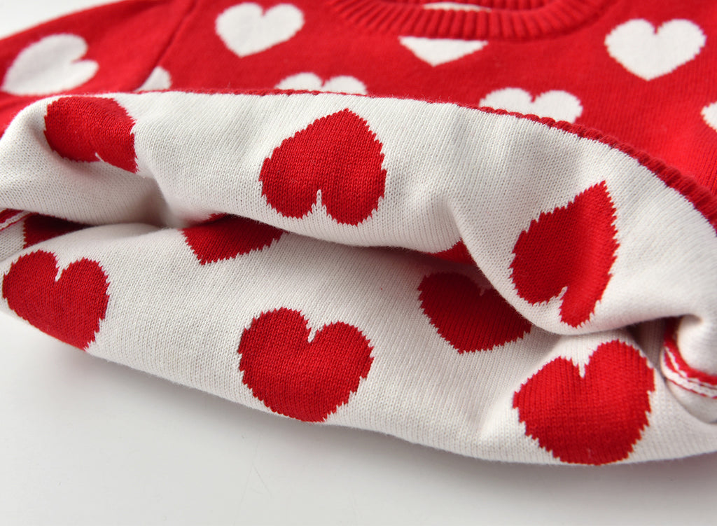 Coeur Col rond Manches longues Chandails pour enfants