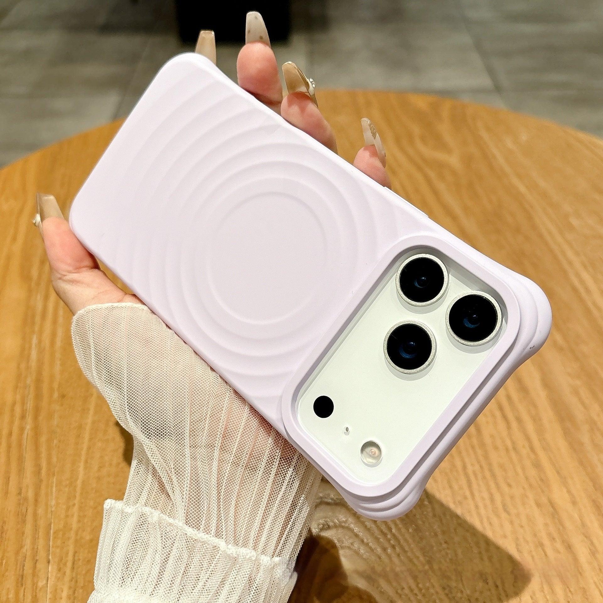 Wave Ripple Motif Aspiration magnétique Cas de téléphone liquide Silicone simple