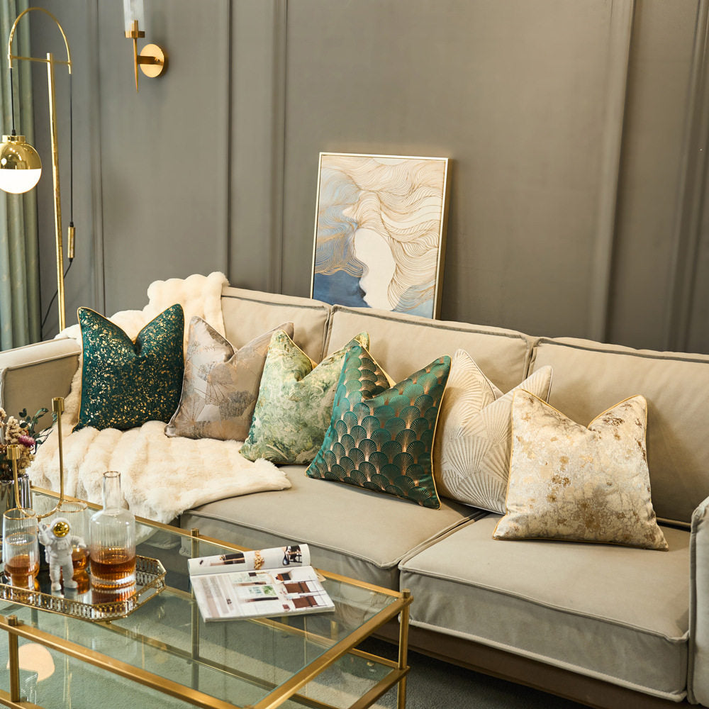 Shell-Pattern Moderne lumière-Luxury Haute précision Jacquard Soft Decor Oreiller Couverture