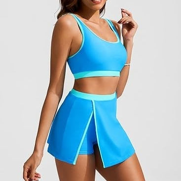 Maillot de bain en deux parties multicolore
