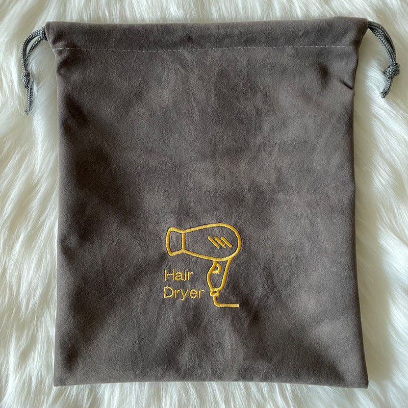 Home Hôtel Flocked tissu sèche cheveux sac de stockage