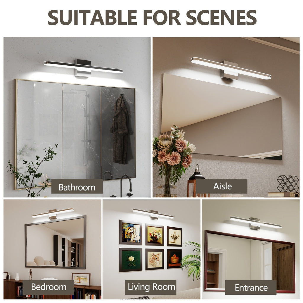 Salle de bain moderne luminaires Dimmable LED lumières de vanité Chrome lampes pour miroir de bain