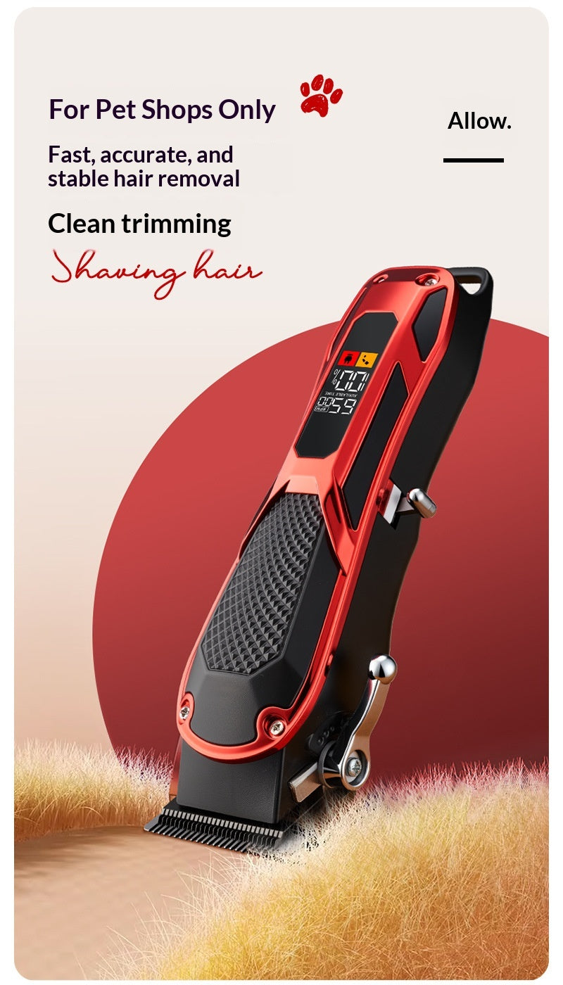Clipper professionnel haute puissance à faible bruit pour animaux avec affichage de batterie