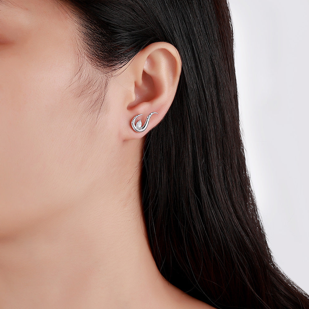 S925 Boucles d'oreilles de largage en argent sterling