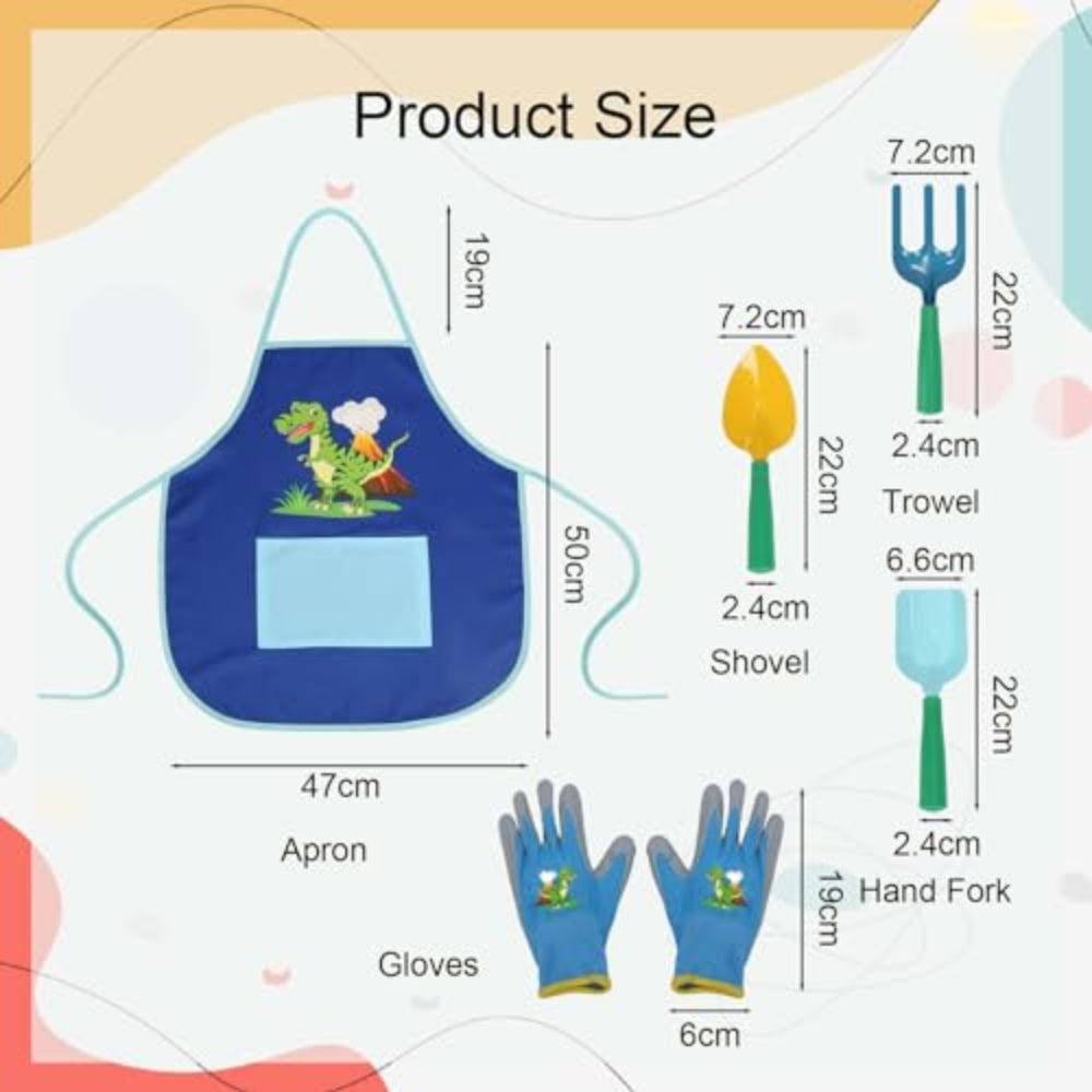 Ensemble d'accessoires pour jardin Dino et activités de plein air - Motifs préhistoriques pour