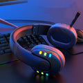 Casque de jeu avec microphone à lumière respirante LED