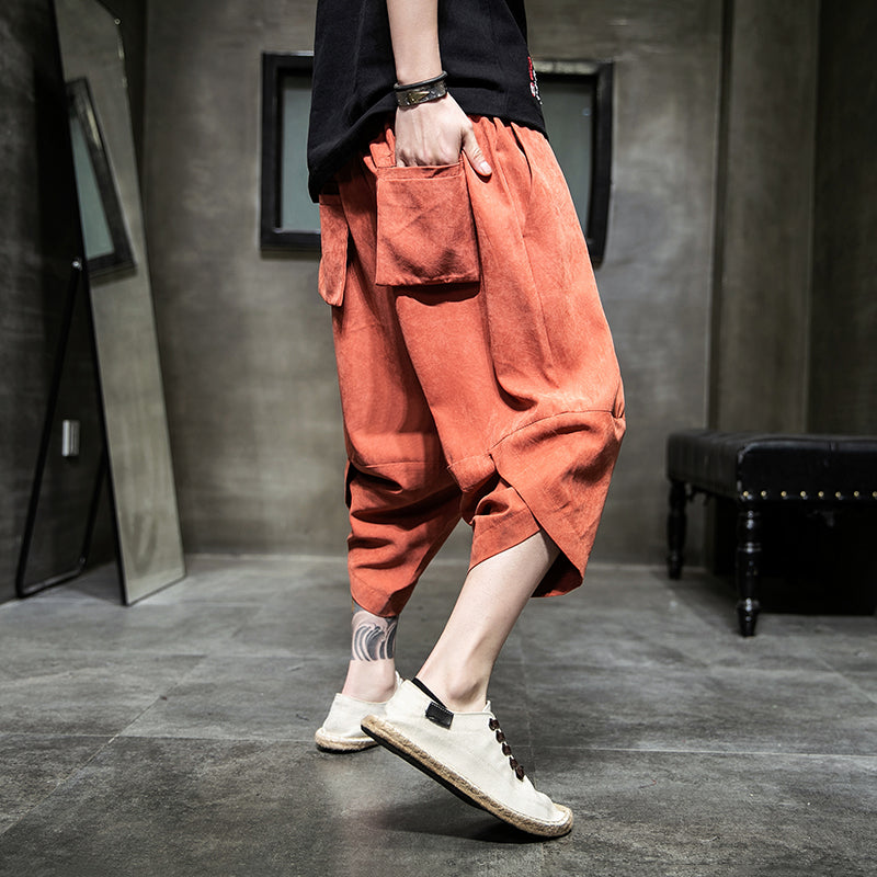 Pantalon casual en soie de glace Pantalon Harem