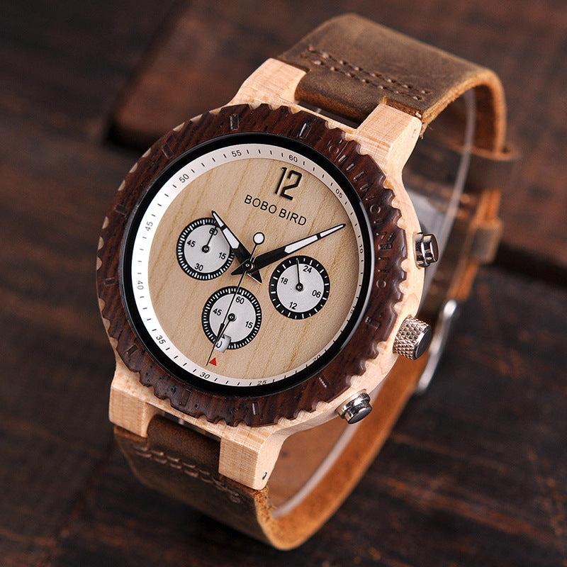 Montre Quartz en bois classique R08