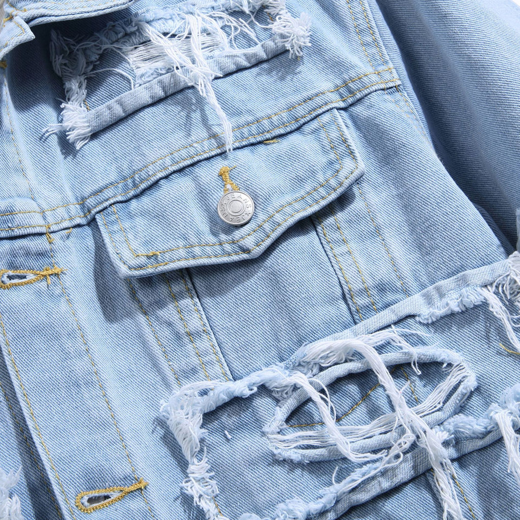 European And American Spring And Autumn Denim Jacket Homme Trendy Street Youth Slim Casual