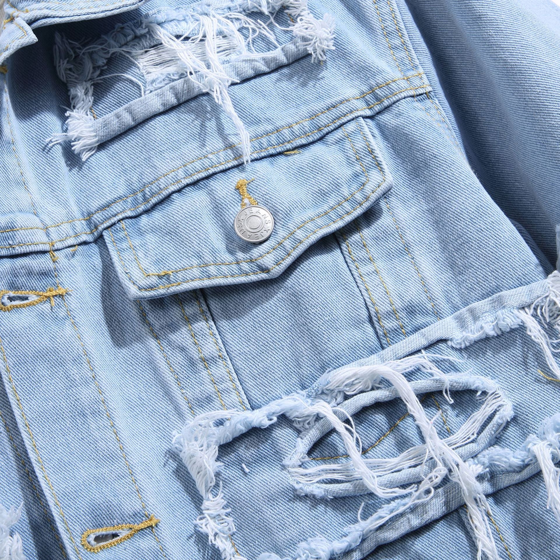 European And American Spring And Autumn Denim Jacket Homme Trendy Street Youth Slim Casual
